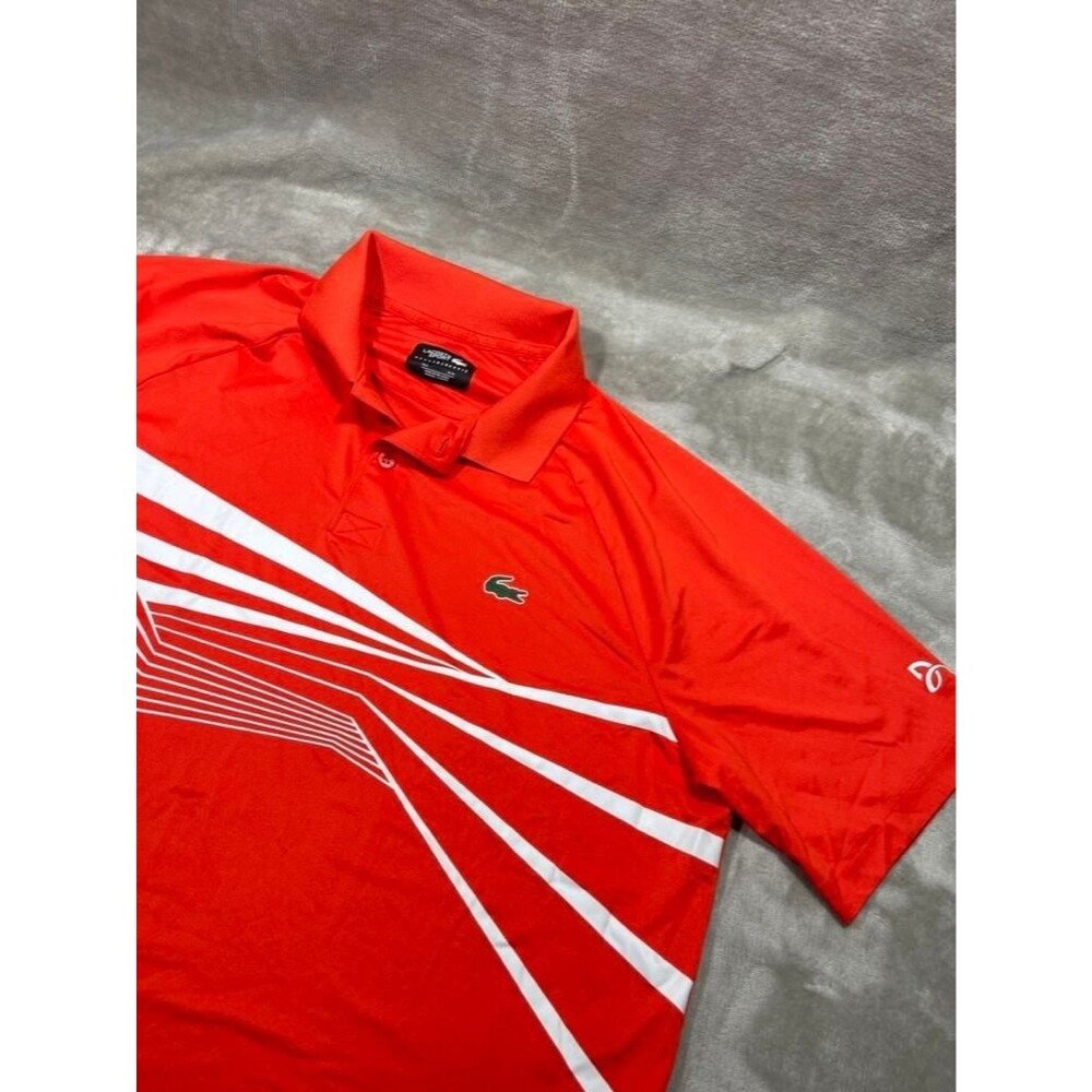 Lacoste Sport Novak Djokovic Polo Shirt Men XL Orange Tennis Sport Performance